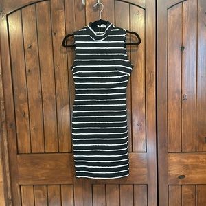 Elizabeth and James-Black and white striped dress
